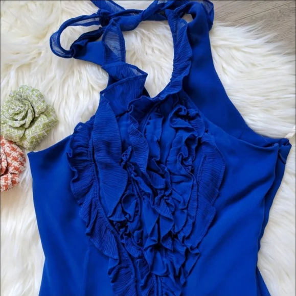 Karen Millen blue ruffle dress - Picture 4 of 11